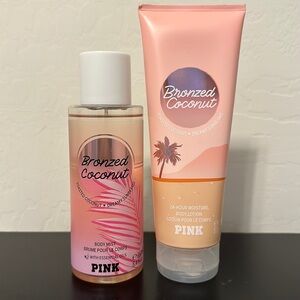 NEW VS PINK Bronzed Coconut Gift Set | Mist + Lotion | Tropical Summer Scent